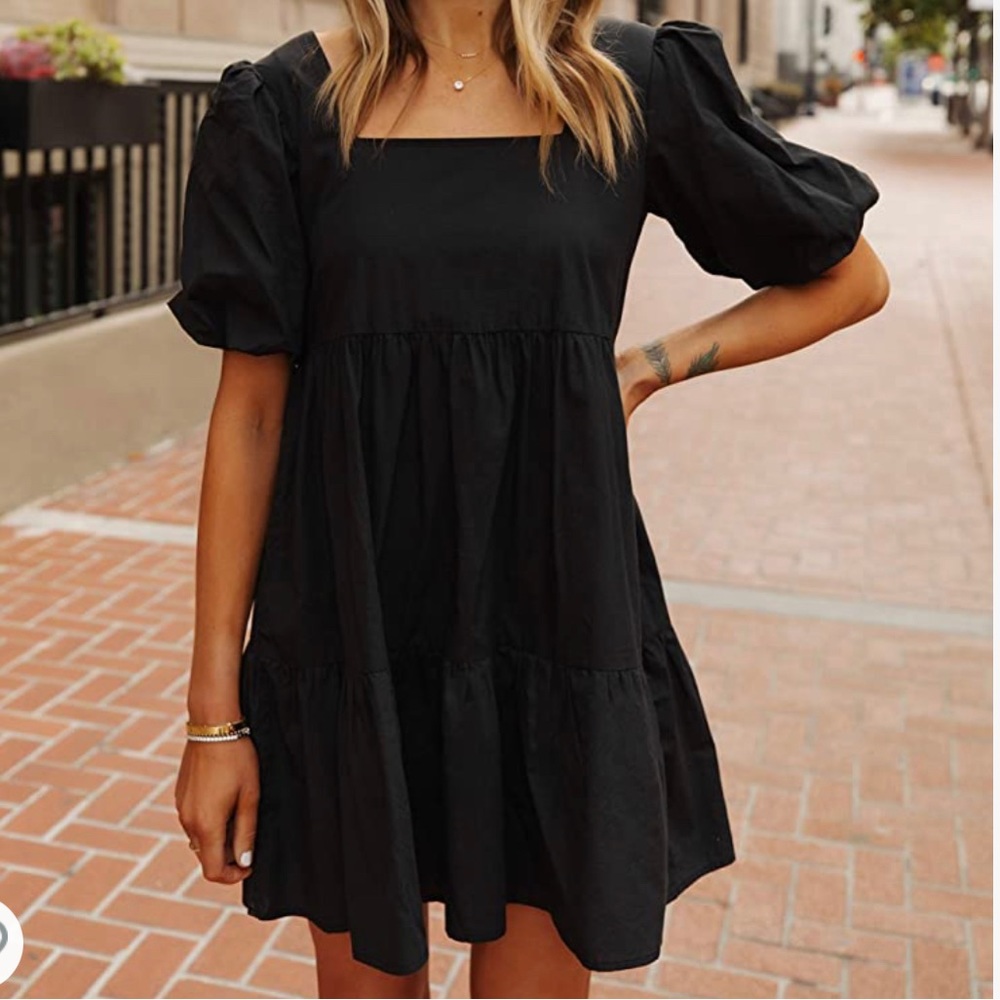 Puff sleeve mini dress